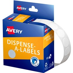 LABEL- AVERY 14MM WHITE DOT 937200 BOX 1200