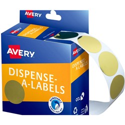 DMC24GO DISPENSER LBL GOLD CIRCLE LABELS