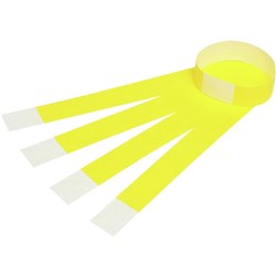 REXEL WRIST BANDS W/Serial Number Fluoro Yellow Pack of 100