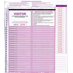 ZIONS CVSFR VISITORS REGISTER 250 Visitors Pass Slips