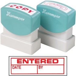 STAMP- X-STAMPER ERGO 1534 ENTERED/DATE RED 5015340