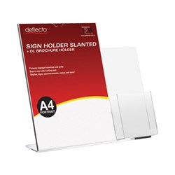 DEFLECTO SIGN HOLDER SLANTED Dl Brochure Pocket A4 Portrait