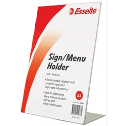 ESSELTE SIGN/MENU HOLDER A4 Slanted Portrait 47562