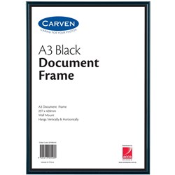 Q-FRAME CERTIFICATE FRAME BLACK A3 Black Wall Mountable