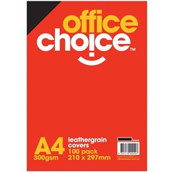 OFFICE CHOICE LEATHER GRAIN BINDING COVERS BLACK PK100