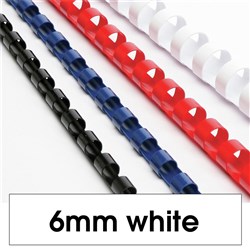 BINDING COIL 6MM WHITE BOX 100