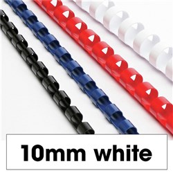REXEL BINDING COMB 10mm 21Loop 65Sht Cap White Pack of 100
