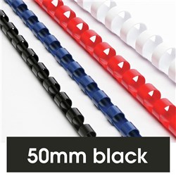 REXEL BINDING COMB 50MM BLACK 21 LOOP 450SHT CAP.