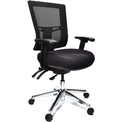 METRO II MID BACK MESH CHAIR Polished Aluminium Base Black Upholstery NO ARMS