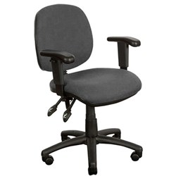 CRESCENT OFFICECHAIR WITH ARMS Black Fabric