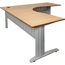RAPID SPAN CORNER WORKSTATION 1500 x 1500 x 700mm Beech Top Silver Legs