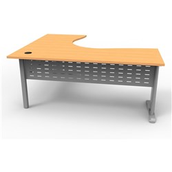 RAPID SPAN CORNER WORKSTATION 1800 x 1200 x 700mm Beech Top Silver Legs
