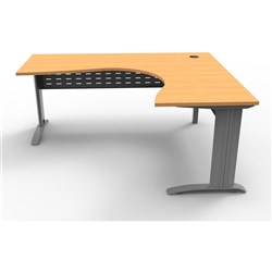 RAPID SPAN CORNER WORKSTATION 1800 x 1500 x 700mm Beech Top Silver Legs