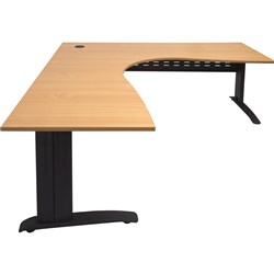 RAPID SPAN CORNER WORKSTATION 1500 x 1500 x 700mm Beech & Black