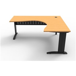 RAPID SPAN CORNER WORKSTATION 1800 x 1500 x 700mm Beech & Black