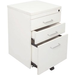 RAPID SPAN MOBILE PEDESTAL WHITE 2 DRAWERS 1 FILE 465W x 447D x 690mmH
