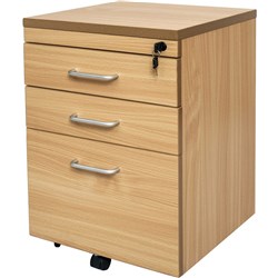 RAPID SPAN MOBILE PEDESTAL BEECH 2 DRAWERS 1 FILE 465W x 447D x 690mmH