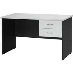 FRESH STUDENT DESK 1200x600mm With 2 Drawers White & Ironstone