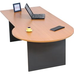 FRESH P SHAPE DESK 2100X1050 Beech  Ironstone