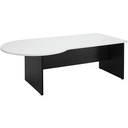 FRESH P SHAPE DESK 2100x1050mm White & Ironstone