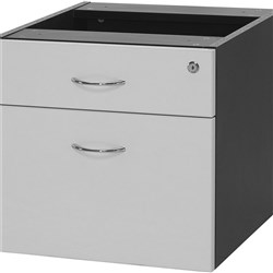 FRESH FIXED PEDESTAL 1Std&1F Drawer White & Ironstone