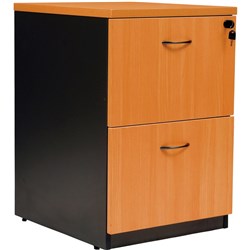FRESH FILING CABINET 2 DRAWER 476W x 550D x 715mmH Beech And Ironstone