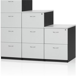 FRESH FILING CABINET 2 Drawer 476W x 550D x 715mmH White & Ironstone