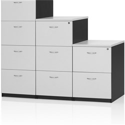 FRESH FILING CABINET 4 Drawer 476W x 550D x 1339mmH White & Ironstone