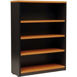 FRESH BOOKCASE 1200X900 4 Shelf Beech  Ironstone