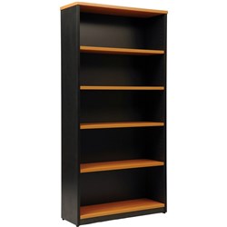 FRESH BOOKCASE 1800X900 5 Shelf Beech  Ironstone