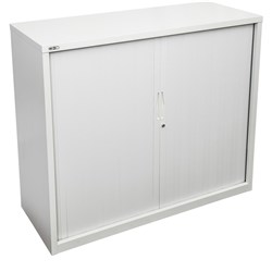 GO TAMBOUR DOOR CUPBOARD White Satin H1016xW900xD470mm CHOICE
