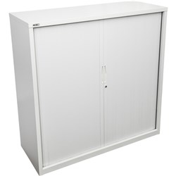 GO TAMBOUR DOOR CUPBOARD White Satin H1200xW900xD470mm CHOICE