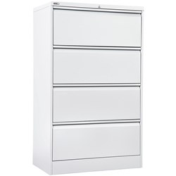 GO LATERAL FILING CABINET 4 DR White China H1321xW900xD470mm CHOICE