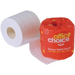 OFFICE CHOICE TOILET PAPER Premium 2 ply 400 sheet CTN 48 ROLLS