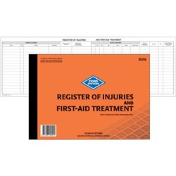 BOOK- ZIONS REGISTER OF INJURY & FIRST AID