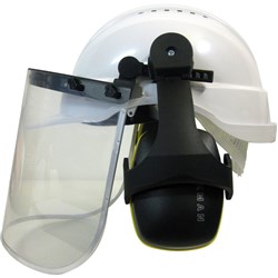 MAXISAFE HARD HAT ACCESSORIES Helmet W/ Clear Visor & Muff