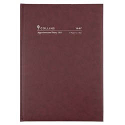 COLLINS APPOINTMENT SERIES A4 2 Pages To Day diary 15 min burgundy