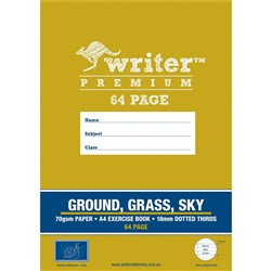 WRITER PREMIUM EXERCISE BOOK A4 64pg Ground/Grass/Sky