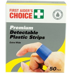 TRAFALGAR BLUE PLASTIC STRIP FAC Plastic Strip band aids Pack of 50