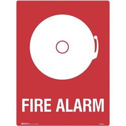 BRADY FIRE SIGN Fire Alarm Polypropylene 45cm x 60cm