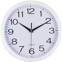 Italplast Wall Clock 43cm Round With Large Numbers White Frame and Face.