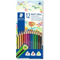 Noris Club Triangular Coloured Pencil Assorted Pack of 12