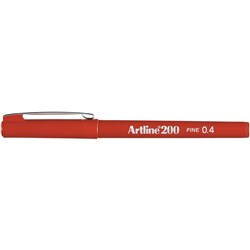 ARTLINE 200 0.4MM FINELINER Pen Dark Red Box of 12