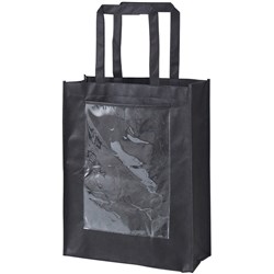 ZART BAG WITH DISPLAY POCKET Black 34 x 41cm- Pack of 10