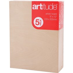 Artitude Board 9x12 Inch Thin Edge Pack of 5