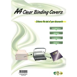 GOLD SOVEREIGN 250 MICRON A4 CLEAR BINDING COVERS PK100