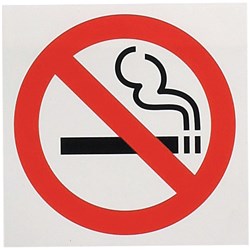GEO SYMBOL SIGNS 75x75mm No Smoking Red/Black/White