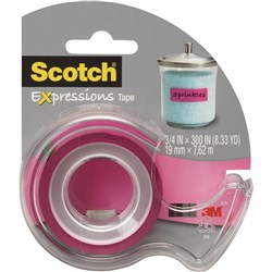 SCOTCH MAGIC EXPRESSIONS TAPE Coloured 19mmx7.62m Pink