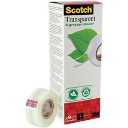 SCOTCH 612 GREENER TAPE Transparent 19mm X 33m